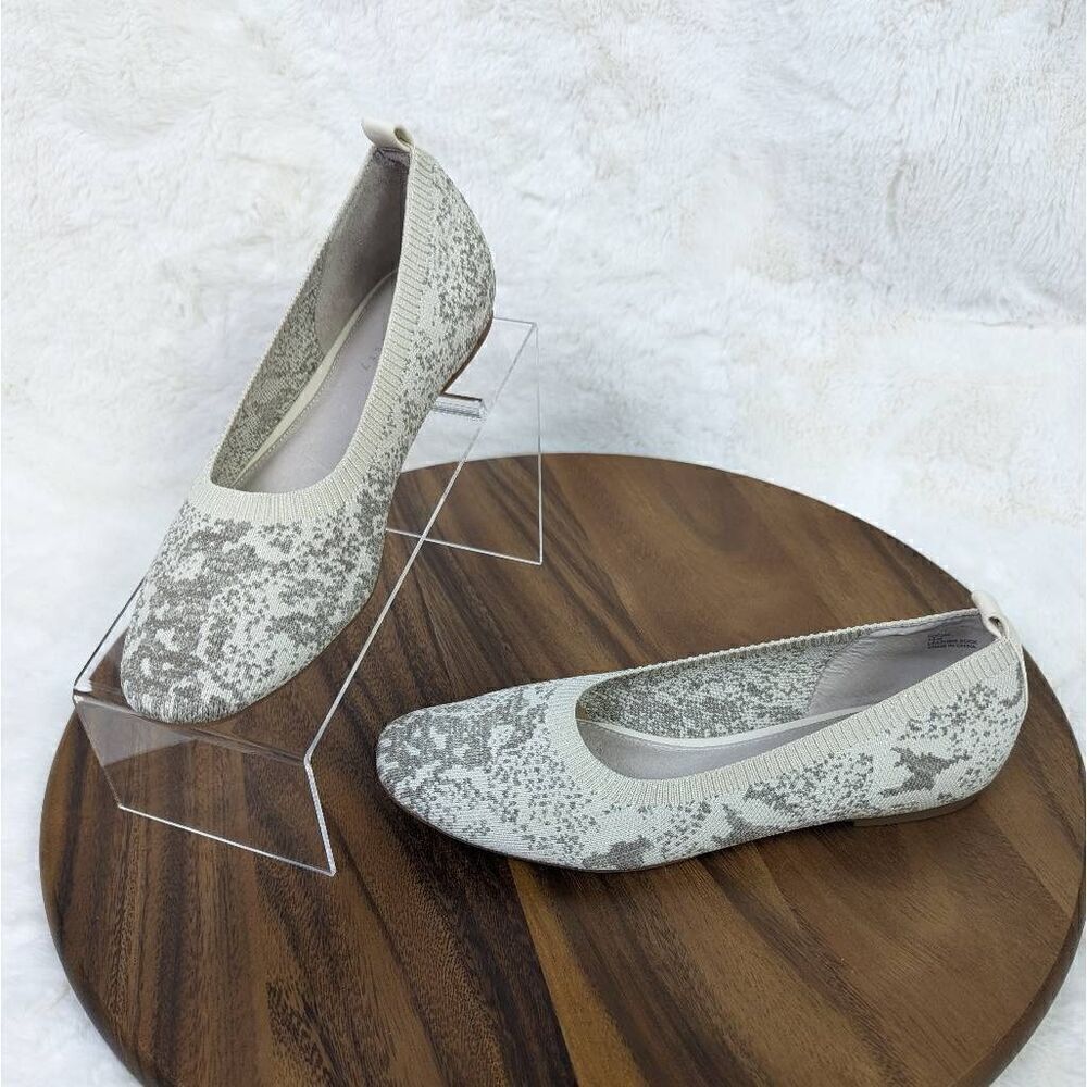 Sanctuary Social "Smart Creation" Knit Slip On Ballet Flats Women’s 7.5 White